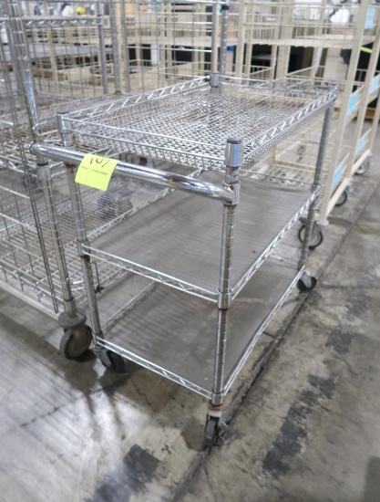 3-tier steel wire cart