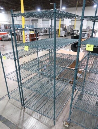 wire shelving unit, epoxy coated