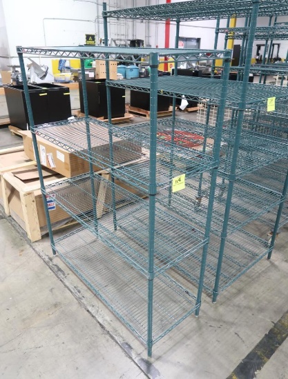 wire shelving unit, epoxy coated