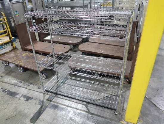 wire shelving unit on casters