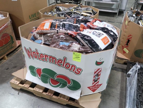 crate of hardwood blend pellets