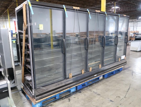 Hussmann 5-glass door freezer, w/ no L&R panels