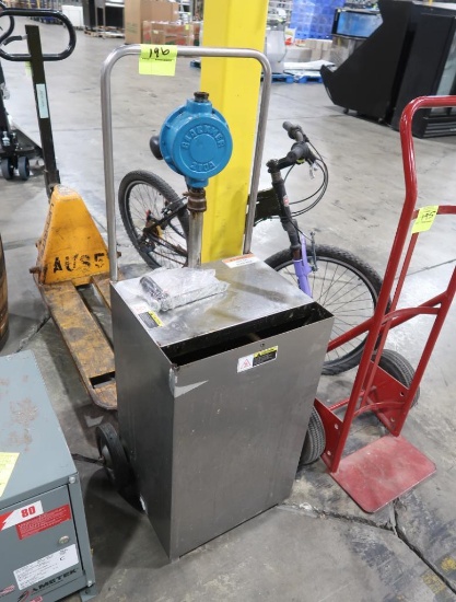 stainless hot oil transport cart