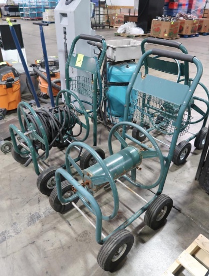 steel hose reel cart, one hose included