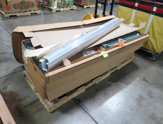 pallet of metro rack parts, epoxy coated
