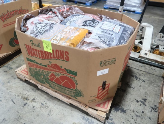 crate of hardwood blend smoking pellets