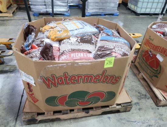crate of hardwood blend smoking pellets