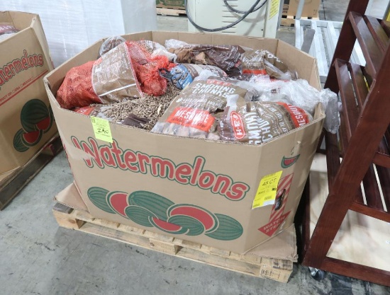 crate of hardwood blend smoking pellets & chunks