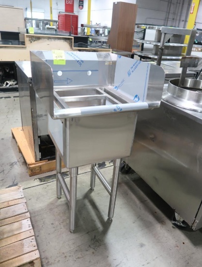 stainless single comp sink, w/ faucet & drain valve