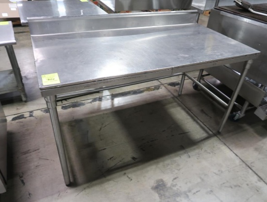 stainless table w/ backsplash