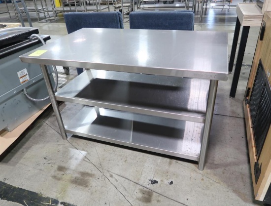 stainless table w/ two bottom shelves