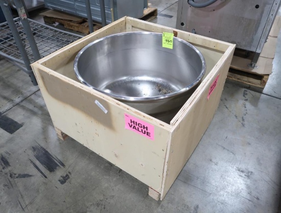 stainless spiral mixer bowl, cracked, for scrap