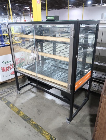 bakery glass case merchandiser on casters