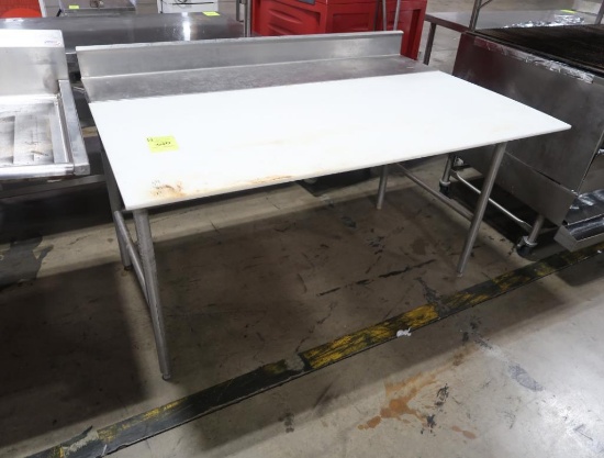 poly/stainless table w/ backsplash
