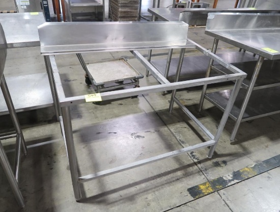 poly/stainless table w/ backsplash, missing poly