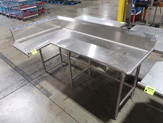 stainless L-shape dishwasher exit table