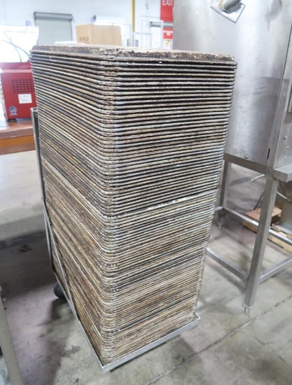 stainless sheet pans w/ cart