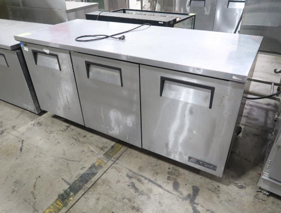 True undercounter stainless 3-door refrigerator