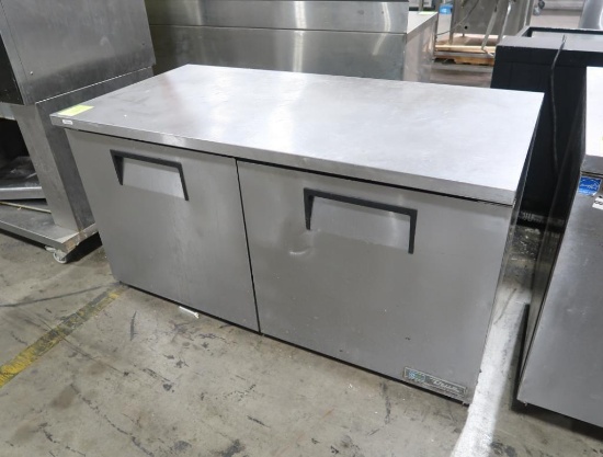 True undercounter stainless 2-door refrigerator