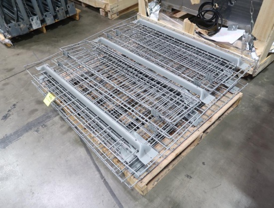 pallet of steel wire shelves and dividers