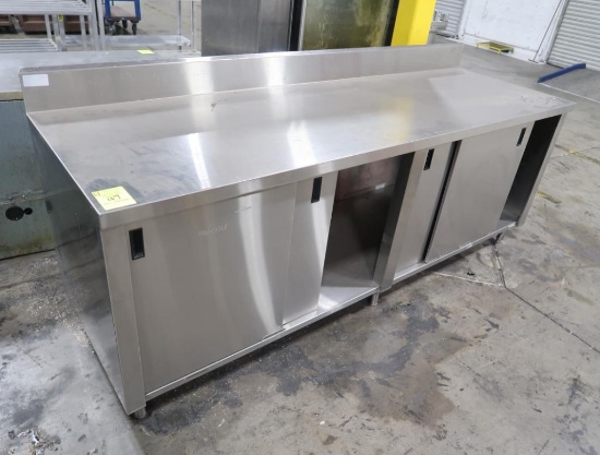 stainless table w/ backsplash and undershelf