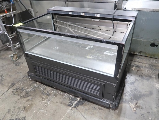 Wasserstrom refrigerated case w/ 3 glass sides