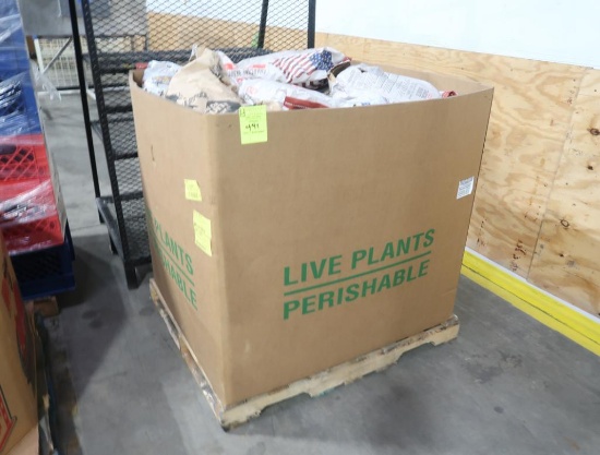 crate of charcoal briquets & wood charcoal