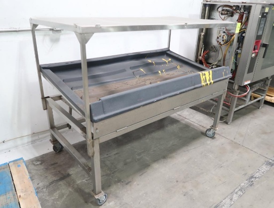 stainless merchandiser on casters