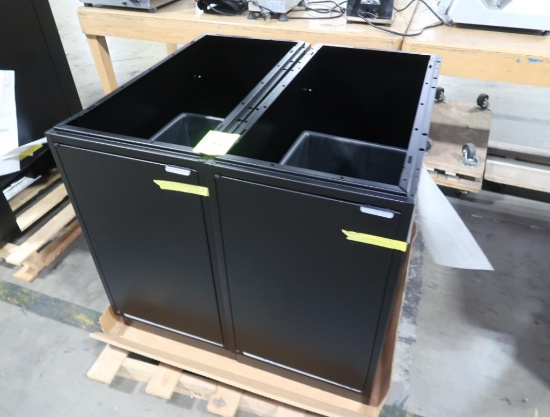 Royston steel trash cabinet, missing top