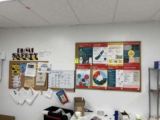 All Assorted Whiteboards And Bulletin Boards In Facility