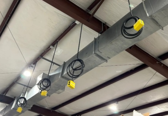 Group Of Drop Down Electrical Extension Outlets