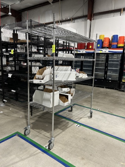 60IN X 24IN X 78IN STAINLESS ULINE RACK ON CASTERS