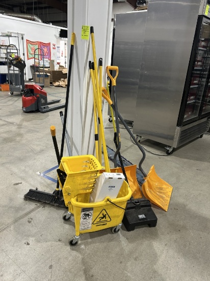 MOP BUCKET AND JANITORIAL ITEMS