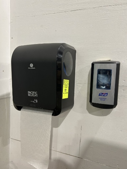 GEORGIA PACIFIC PAPER TOWEL DISPENSER AND PURELL SOAP DISPENSER