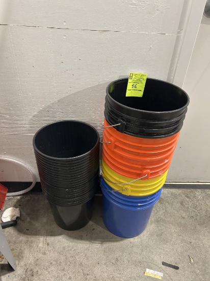 GROUP OF ASSORTED PLASTIC BUCKETS