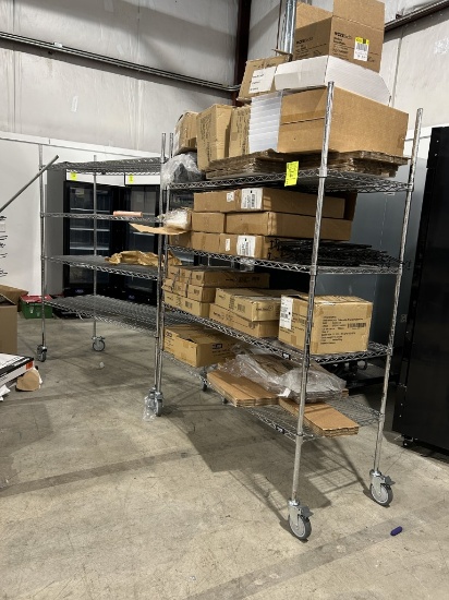 60IN X 24IN X 78IN STAINLESS ULINE RACKS ON CASTERS