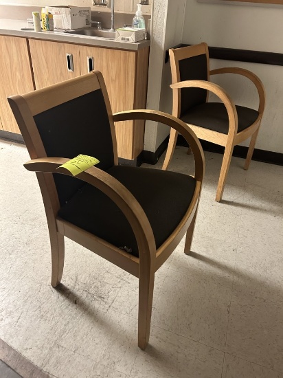 PADDED WOODEN LOBBY CHAIRS