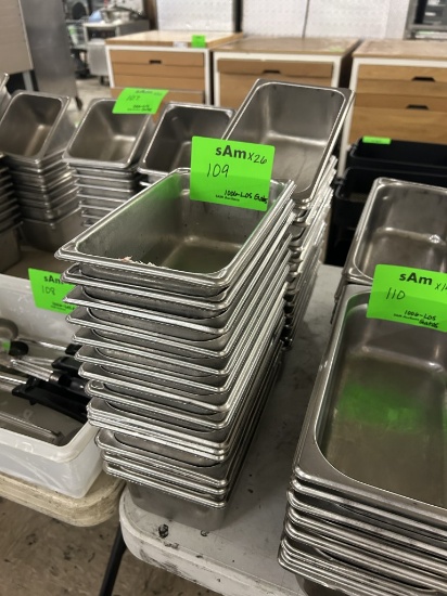 COMMERCIAL 3 QT STAINLESS STEEL STEAM TABLE PANS