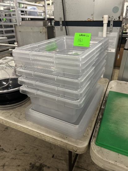 FULL SIZE CAMBRO PLASTIC BINS W/ LIDS