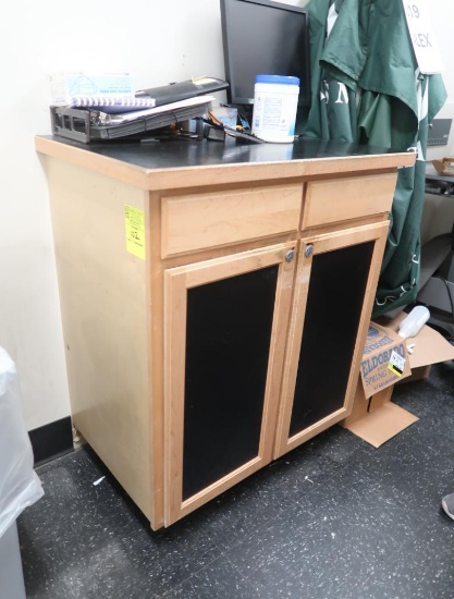 wooden cabinet w/ doors & drawers