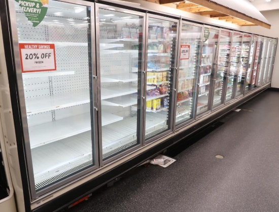 Hill Phoenix freezer doors, 13) door run (5+5+3), sold by the door