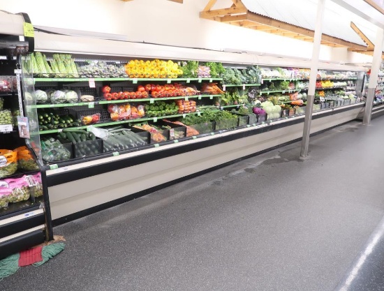 Tyler refrigerated multi-deck produce cases, 36' run (all 12')