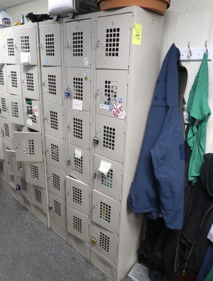 employee lockers, 3 sections