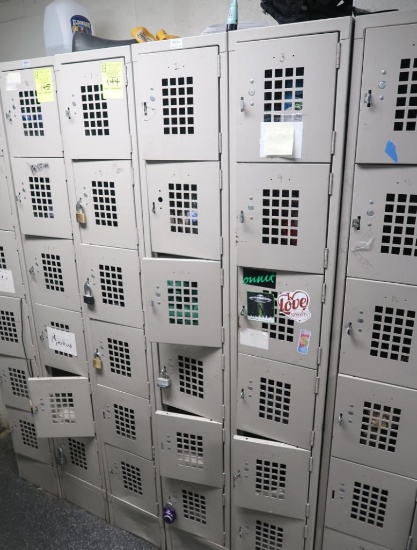 employee lockers, 3 sections