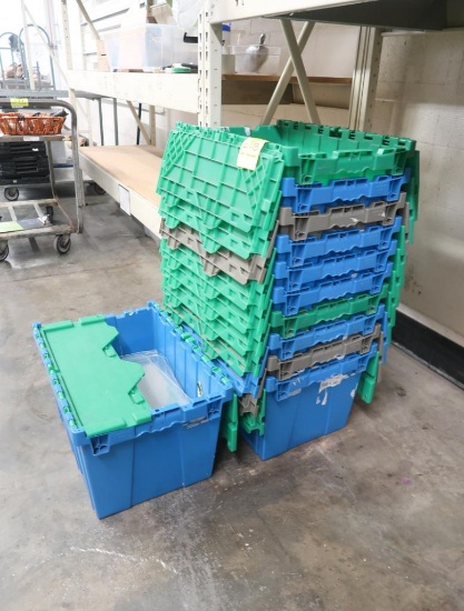 stack of plastic bins w/ lids