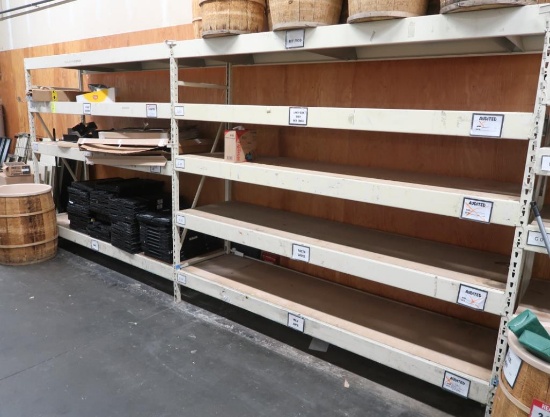 warehouse shelving, 2) sections