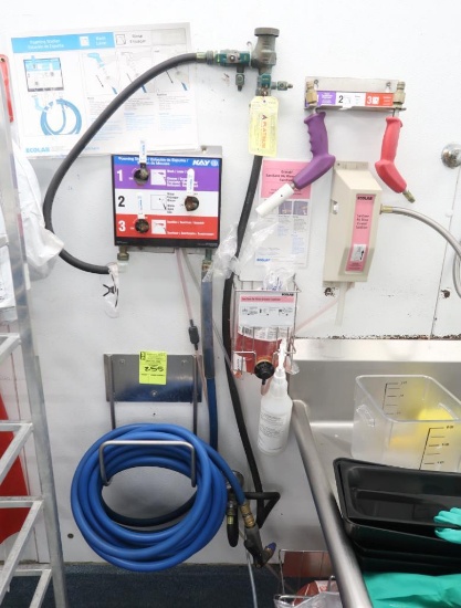 high pressure hose w/ cleaning chemicals, on stainless reel