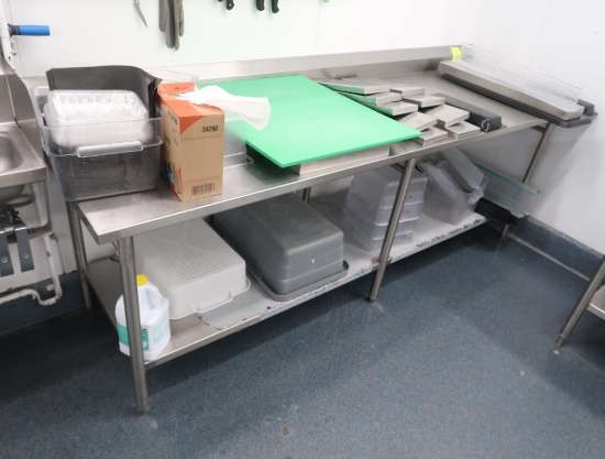 stainless table w/ backsplash & undershelf