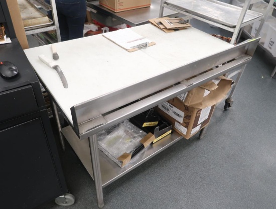 poly-top table w/ backsplash & undershelf