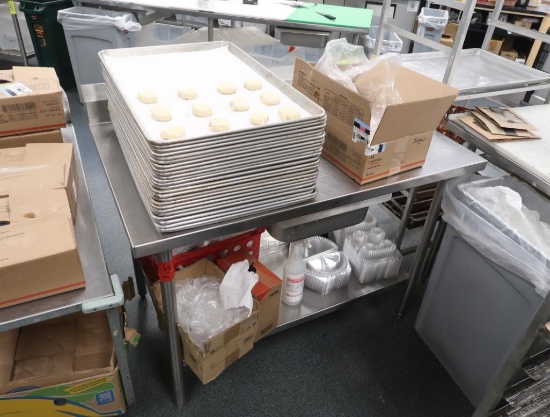 stainless table w/ backsplash & undershelf